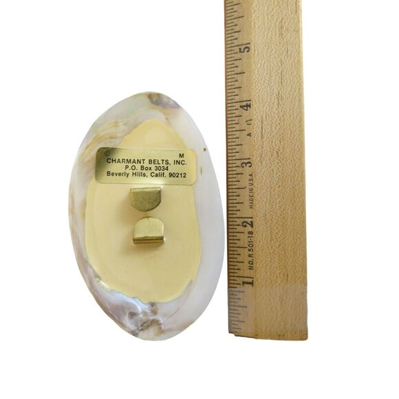 Vintage Charmant Iridescent Shell Buckle and Stretch Belt - Picture 7 of 7